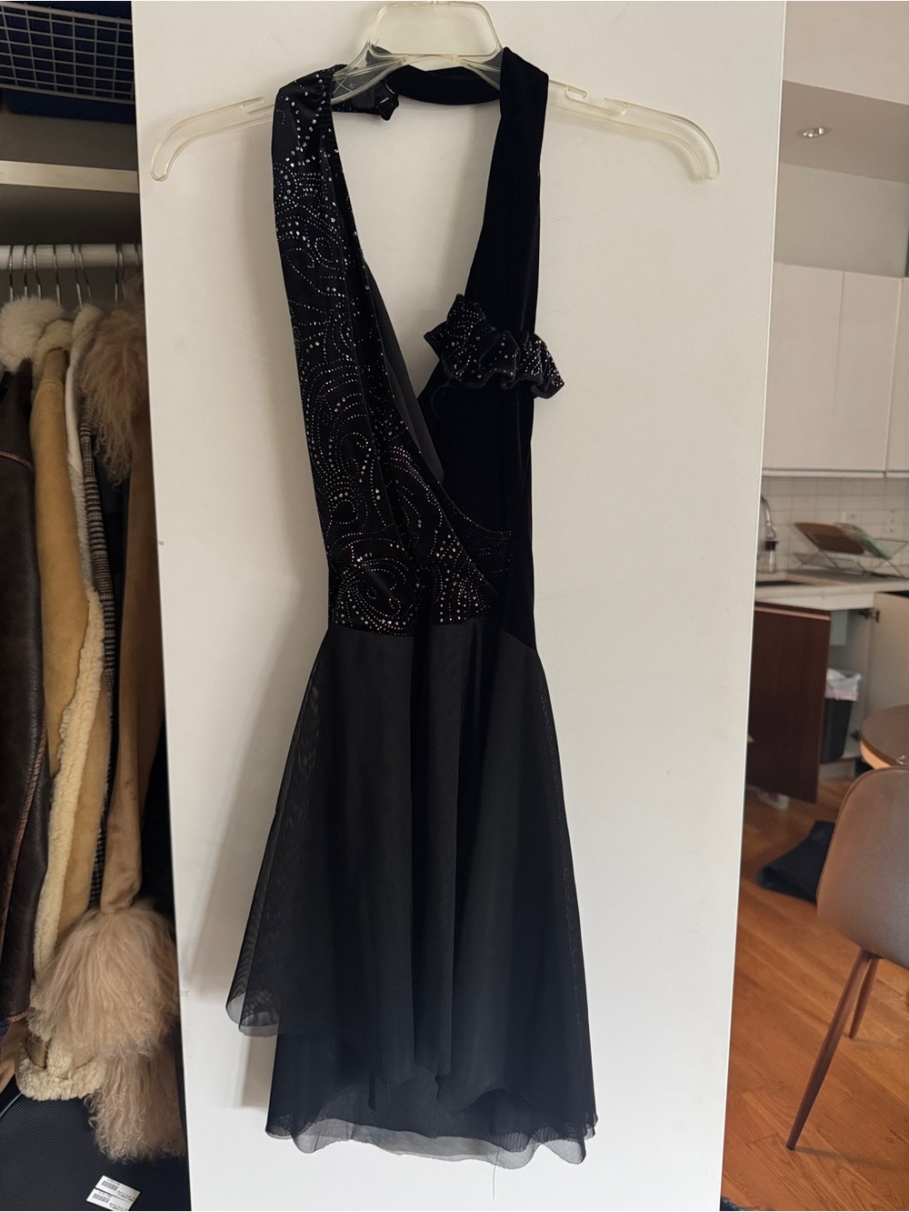 Capezio Black One-Shoulder Dance Dress with Sparkle Detailing